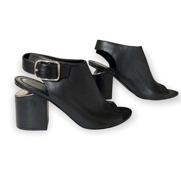 New Alexander Wang Nadia Open-Toe Slingback Bootie, Size 38.5 EU black - Picture 7 of 14